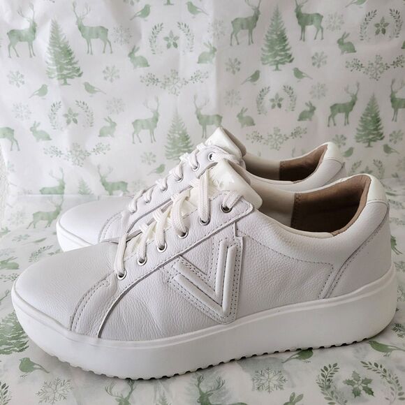 Vionic Shoes - Vionic Kearny Women’s White Low Top Lace-Up Platform Leather Sneaker, Wide Fit